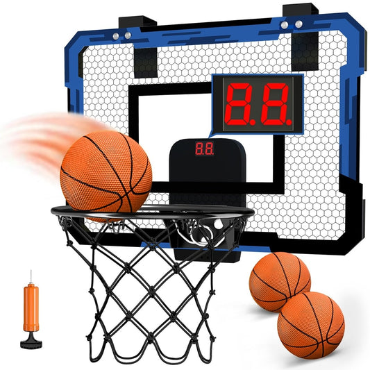 Indoor Basketball Hoop for Kids with Electronic Scoreboard and Sounds Mini Basketball Hoop Set with 3 Balls